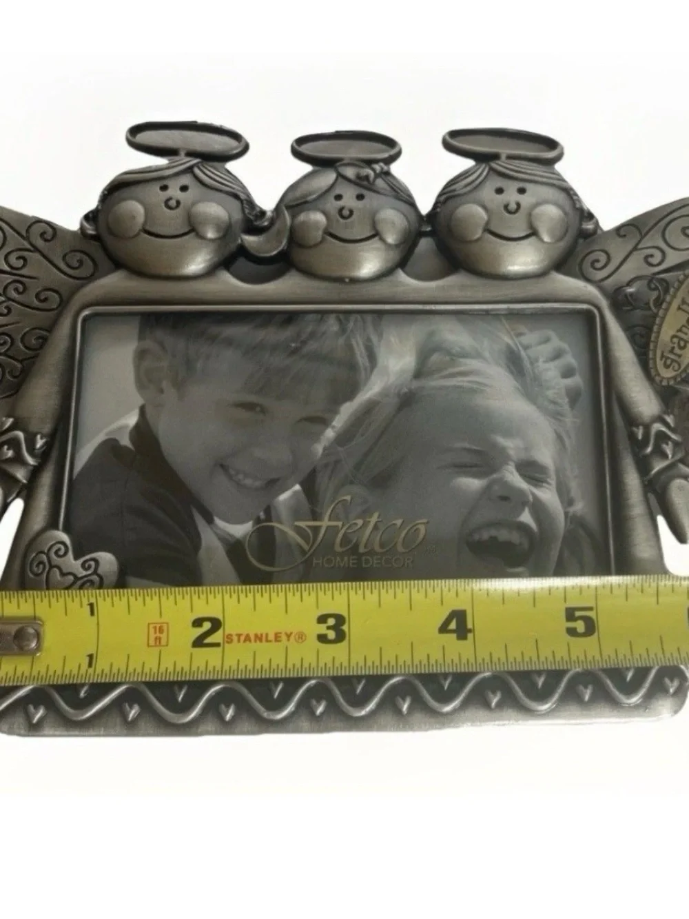 Fetco Grandkids Picture Frame Angels 5” x 3.5” Photo Keepsake Grandparent Gift